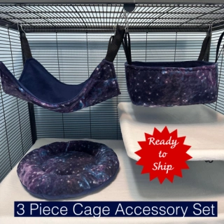 3 Piece Galaxy Cage Accessory Set for Ferrets and other Small Pets
