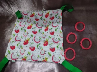 Super soft Fleece Ferret Hammock/Safety Hooks 11" x 13" Dragonfruits #B1