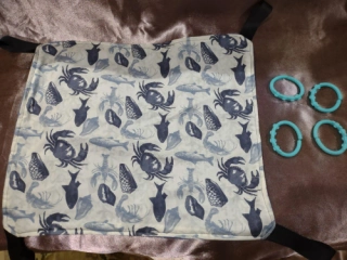 Super soft Fleece Ferret Hammock/Safety Hooks 13" x 15" Shells Sea Life #B5
