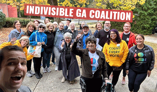Photos of Indivisibles with candidates, contacting voters and canvassing for the midterm elections