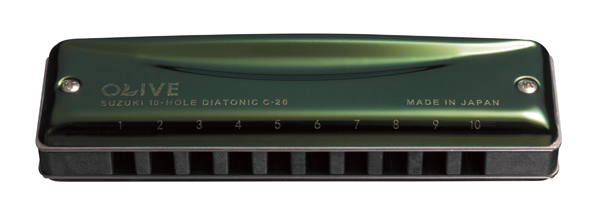 OLIVE 10 HOLE DIATONIC KEY: A