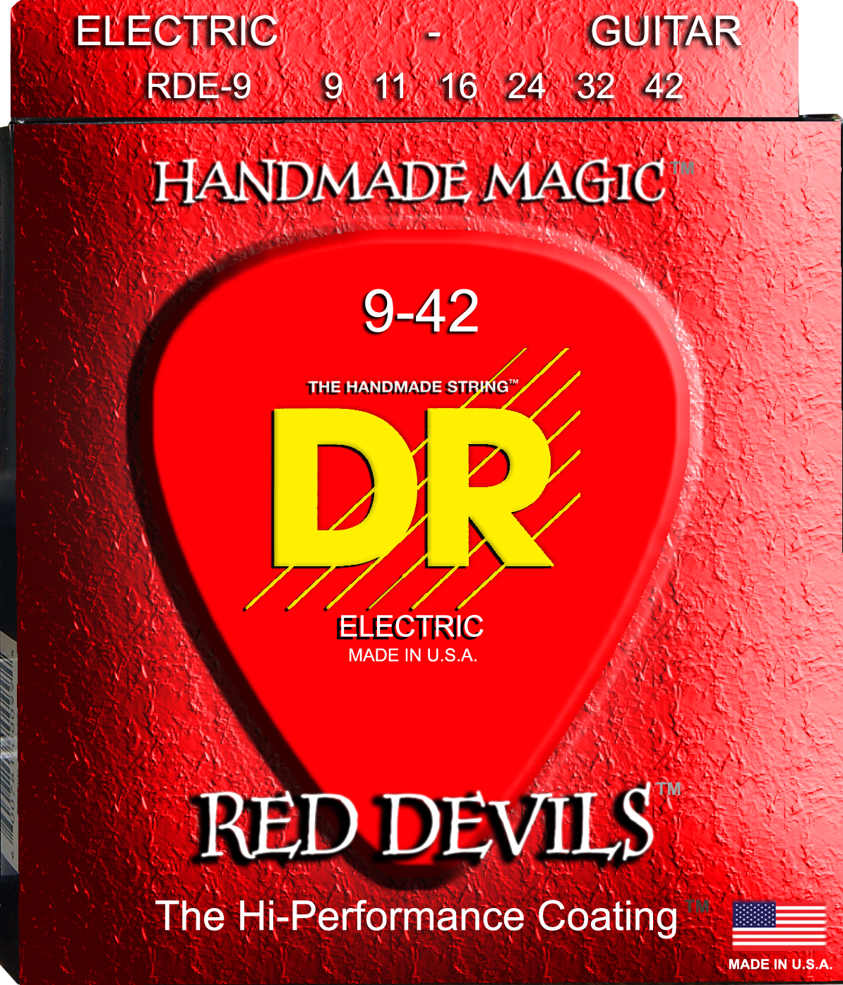 DR Strings RDE-9 Red Devils Nickel Plated Steel Electric Guitar. 9-42