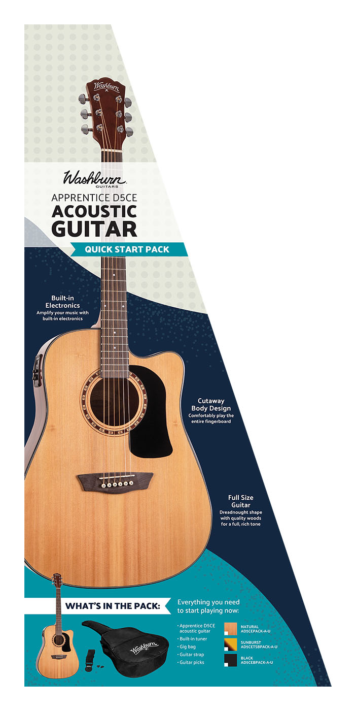 Washburn AD5CEPACK-A Apprentice Dreadnought Acoustic