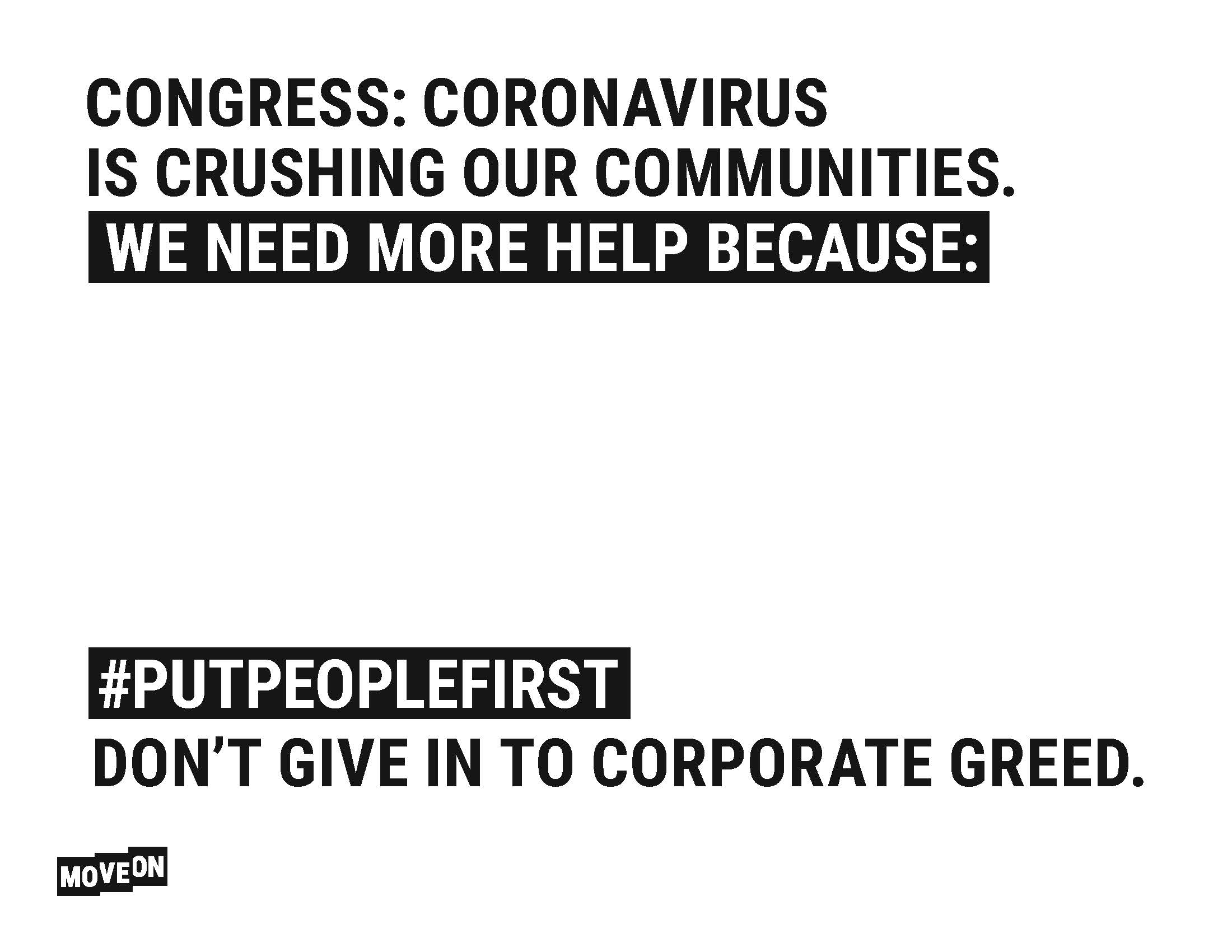 #PutPeopleFirst Signs | MoveOn.org