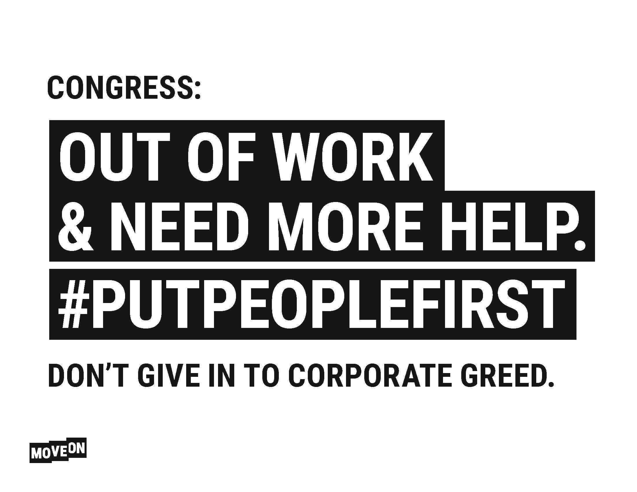 #PutPeopleFirst Signs | MoveOn.org