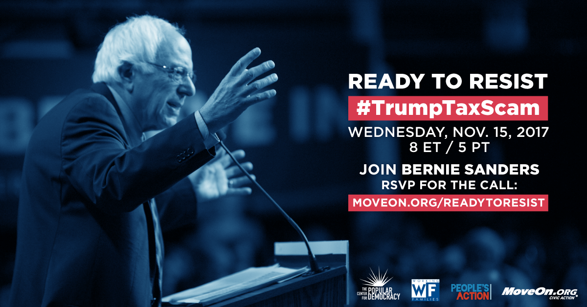 Join the Bernie Sanders' call this Wednesday