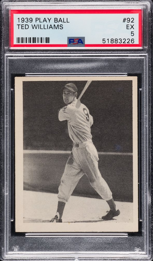 Ted Williams 1939 Play Ball #92 Red Sox HOF Rookie PSA 5 EX