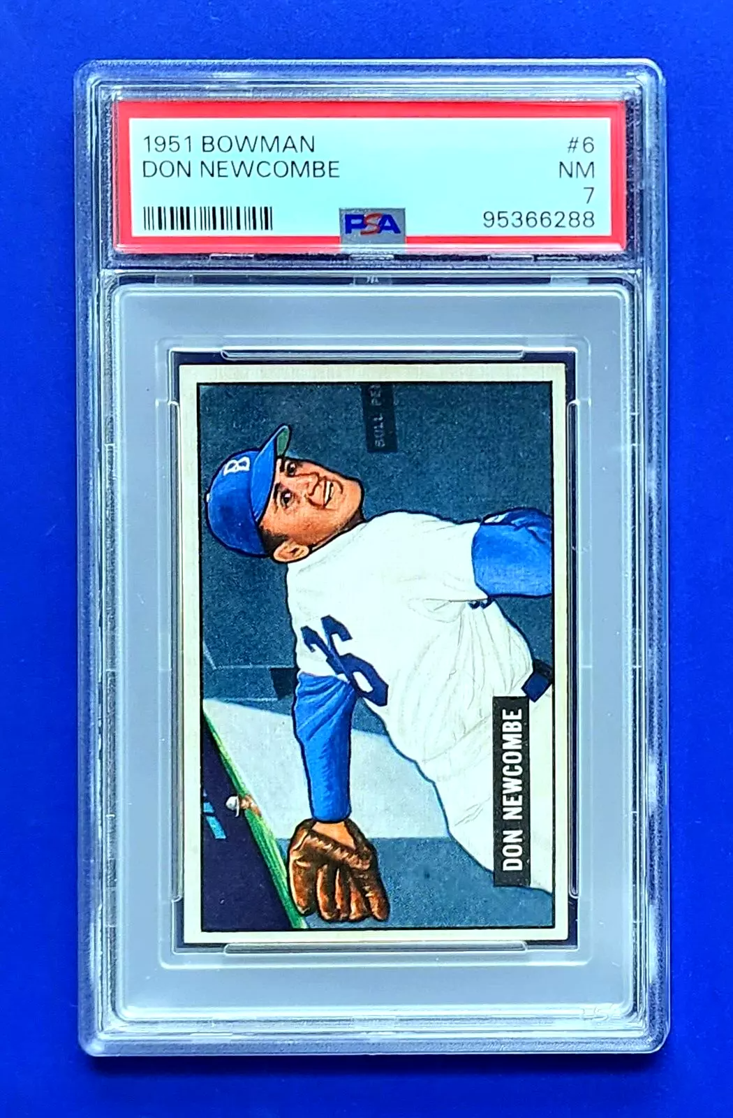 Don Newcombe 1951 Bowman #6 Dodgers 2nd Yr Card 1955 WS Champ PSA 7 NM 