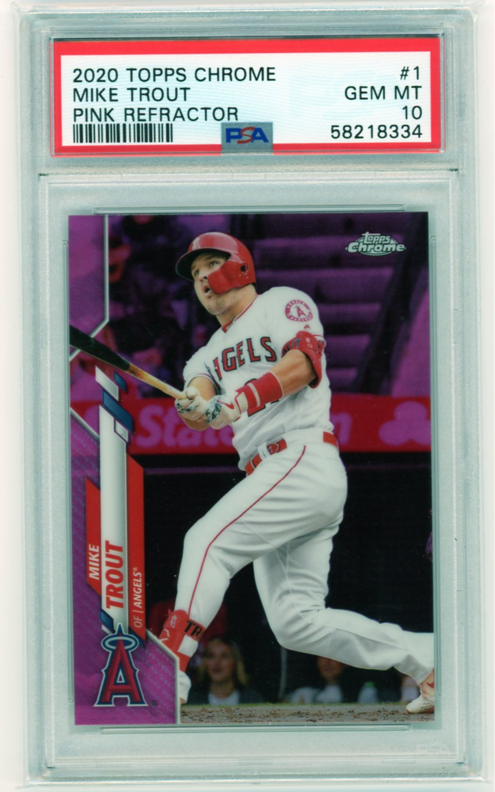2020 Topps Chrome #1 Mike Trout Pink Refractor PSA 10 GEM MINT!
