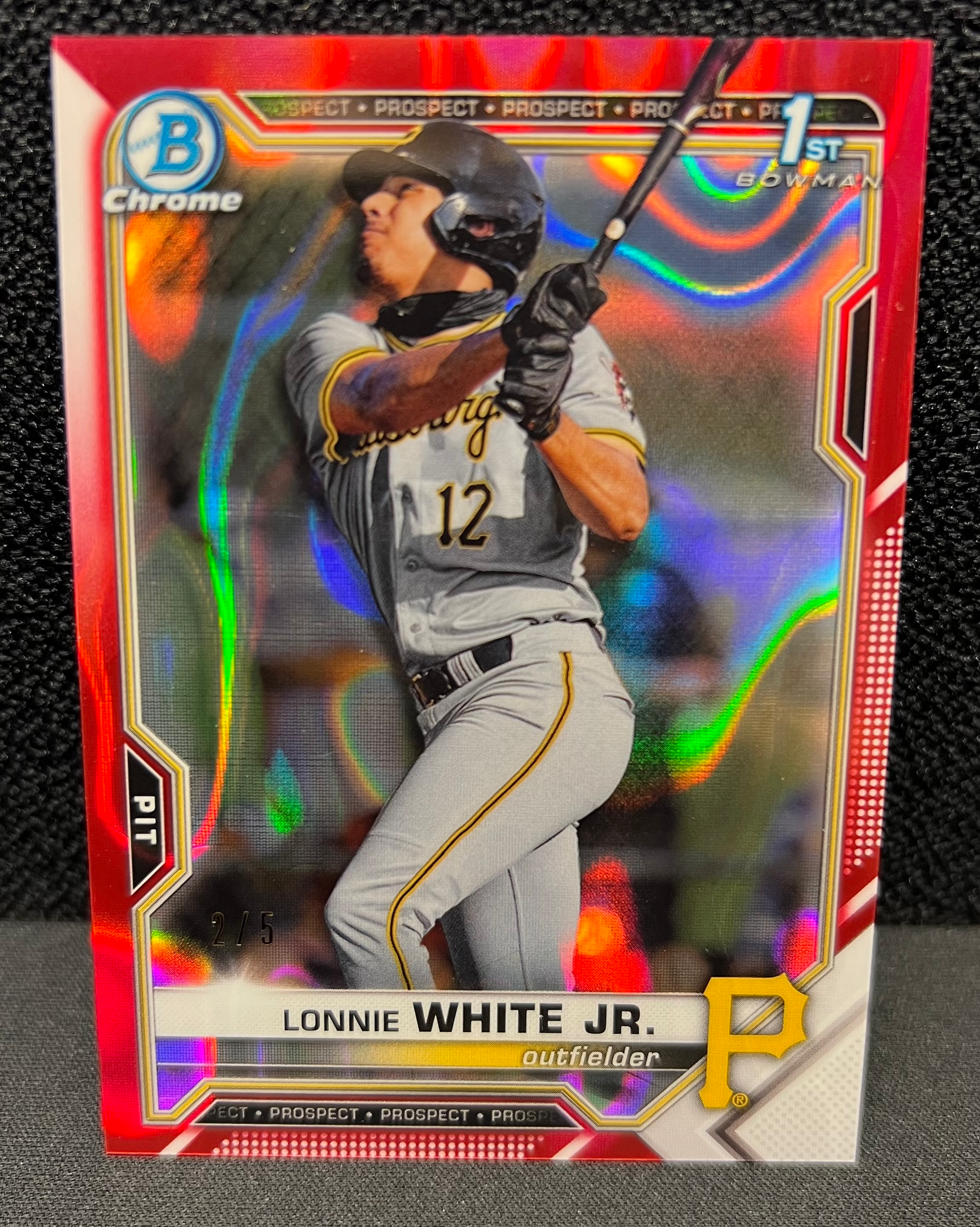 2021 Bowman Draft Chrome Lonnie White Jr. Red Lava Refractor /5