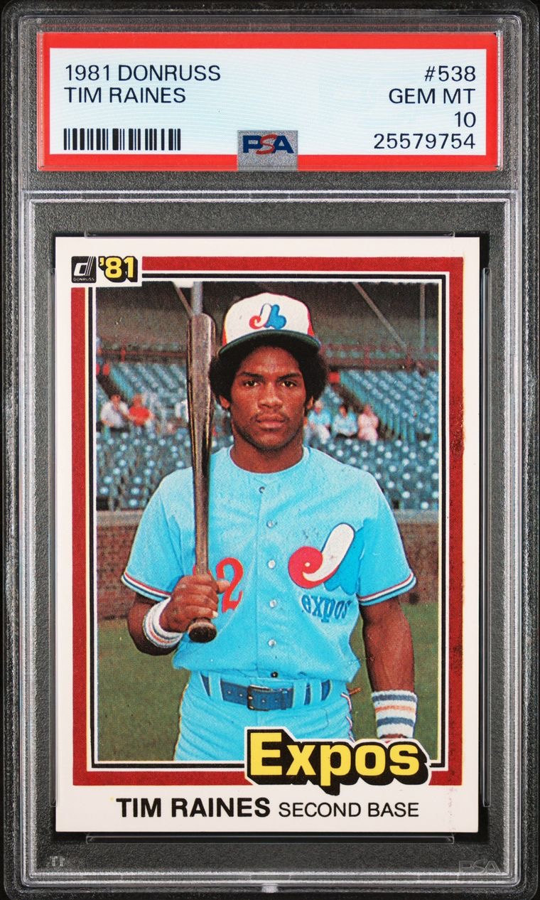 1981 Donruss #538 Tim Raines PSA 10 rookie