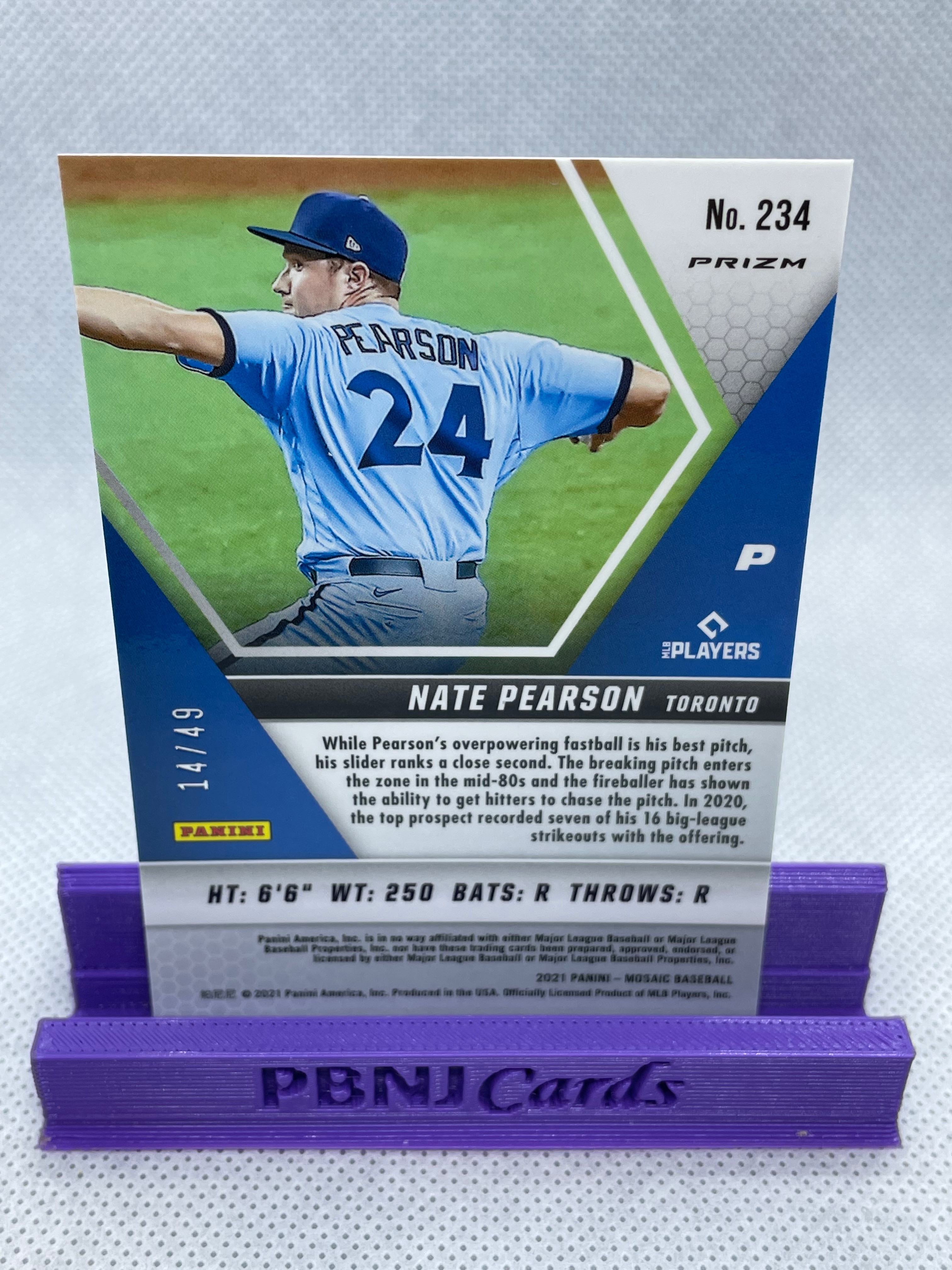 2021 Topps 113 Nate Pearson Toronto Blue Jays Rookie Baseball Card