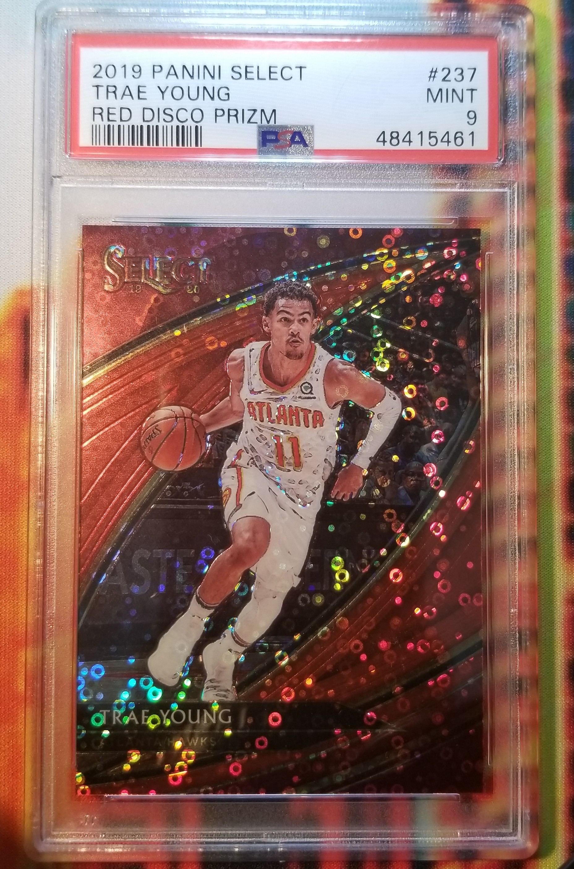 2019 Panini Select 237 Trae Young Red Disco Prizm /49