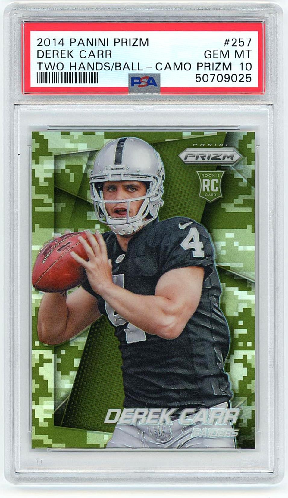 2014 Panini Prizm Derek Carr Camo Rookie PSA 10 