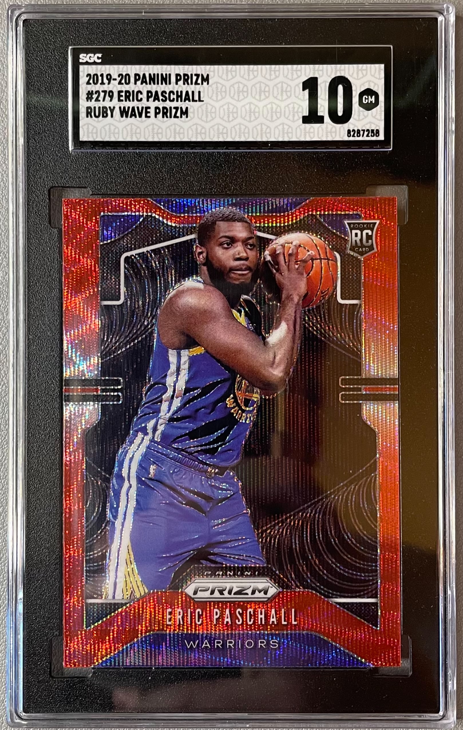 2019-20 Panini Prizm Eric Paschall Ruby Red Wave SGC 10