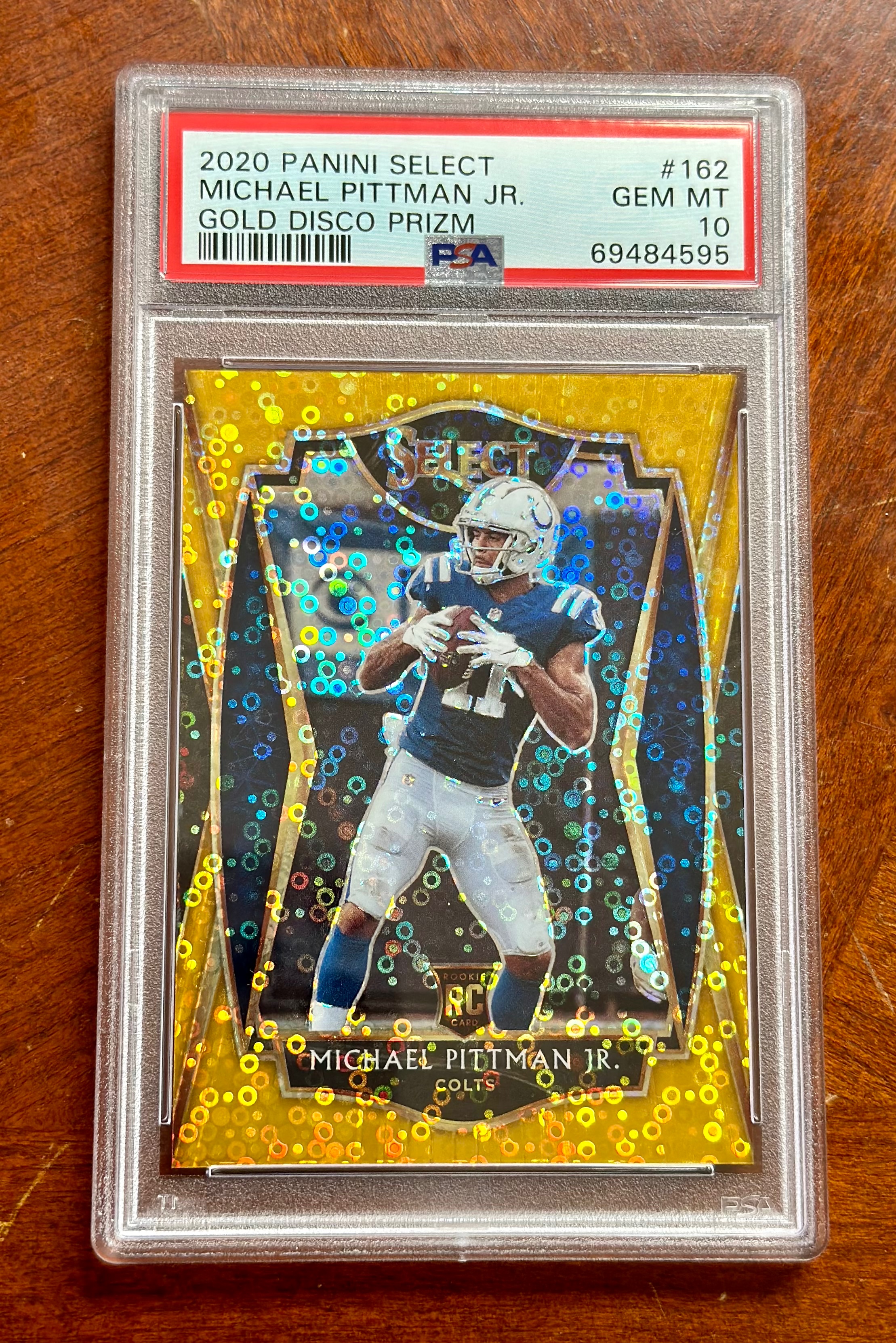 2020 Panini Select Michael Pittman Jr. Rookie RC Gold Disco Prizm PSA 10 Gem Mint #162