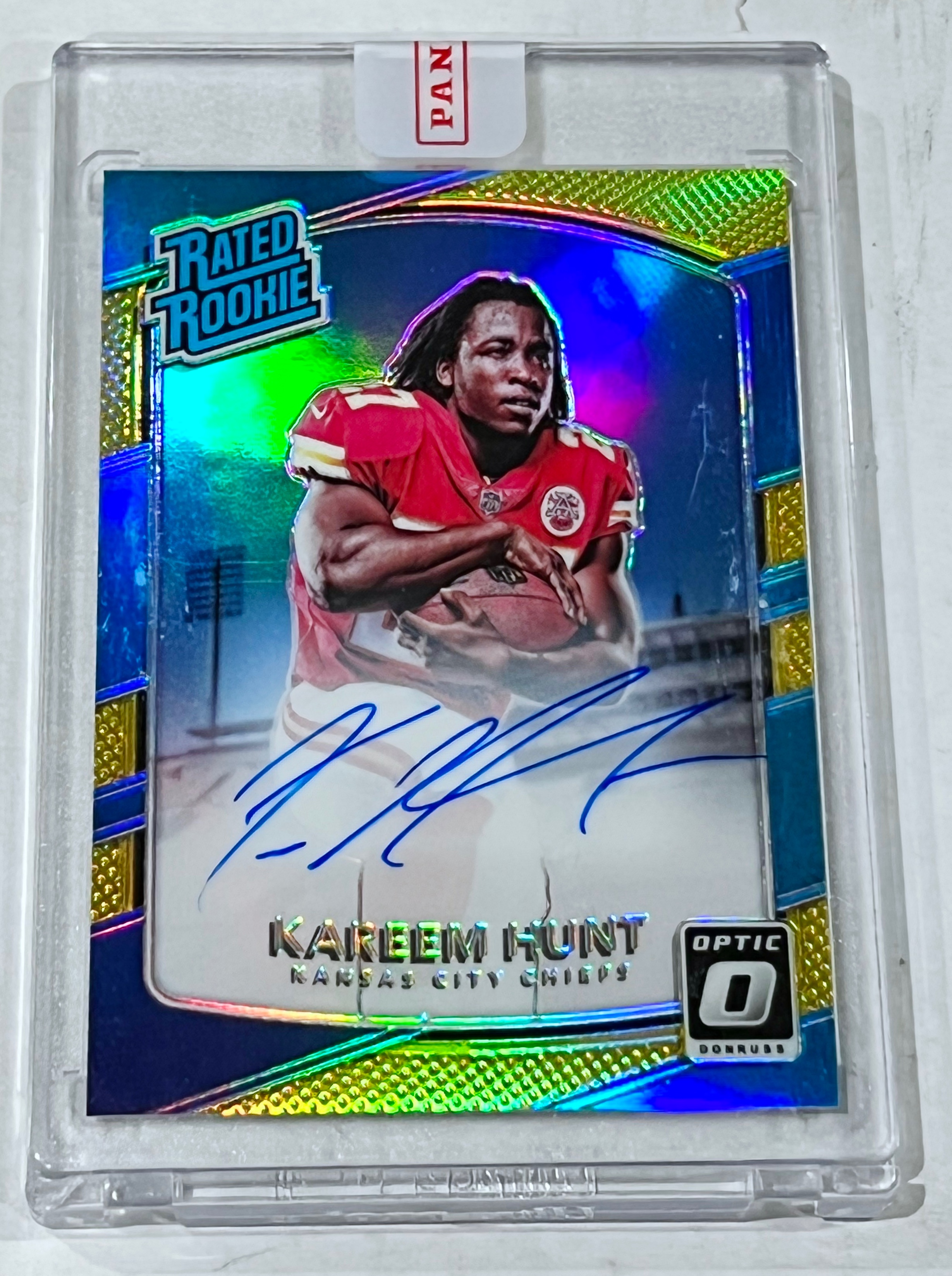 2017-18 Donruss Optic Kareem Hunt Rated Rookie gold auto /10