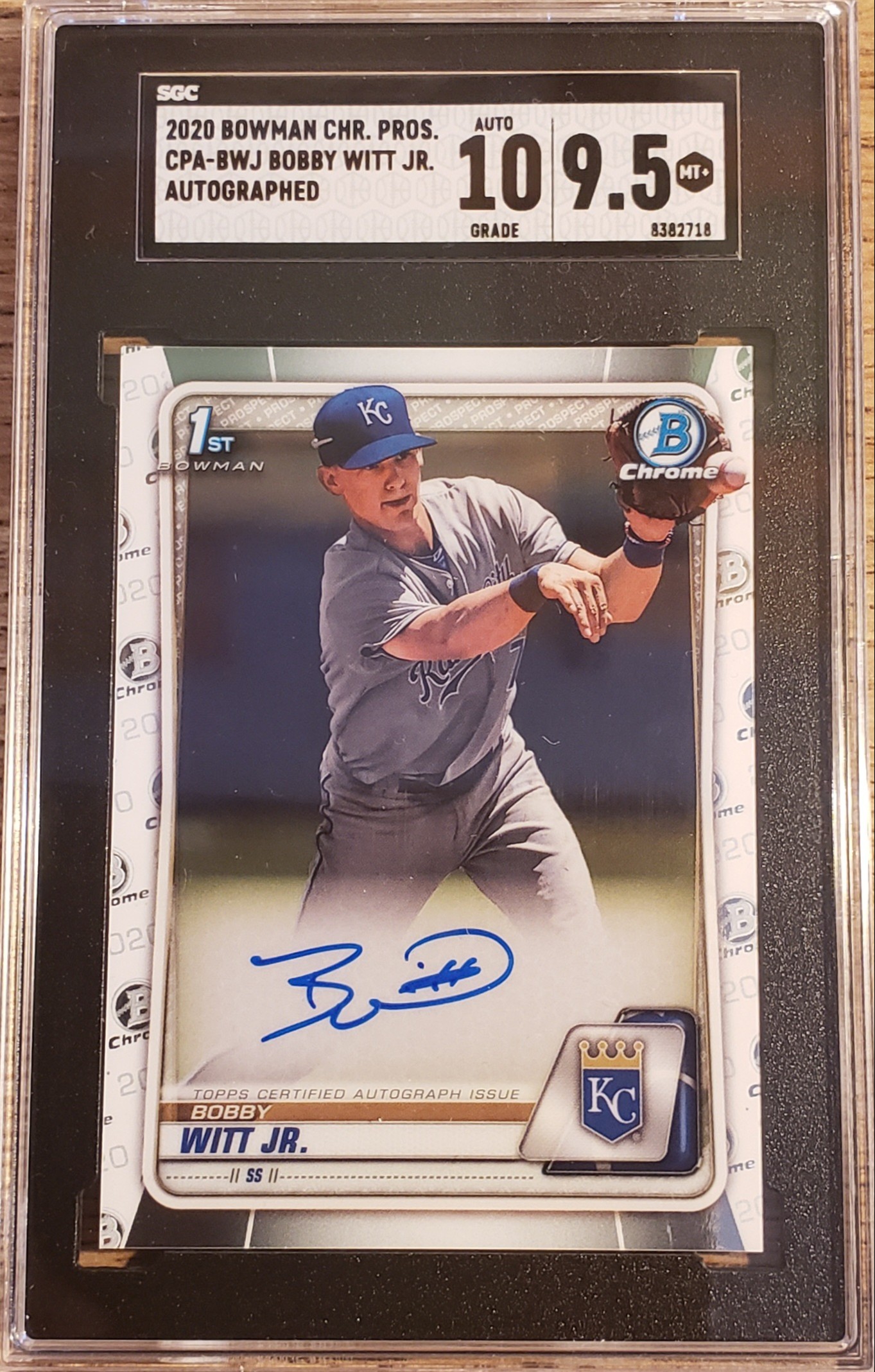 2020 bowman chrome bobby witt jr auto sgc 9 5 10 myslabs