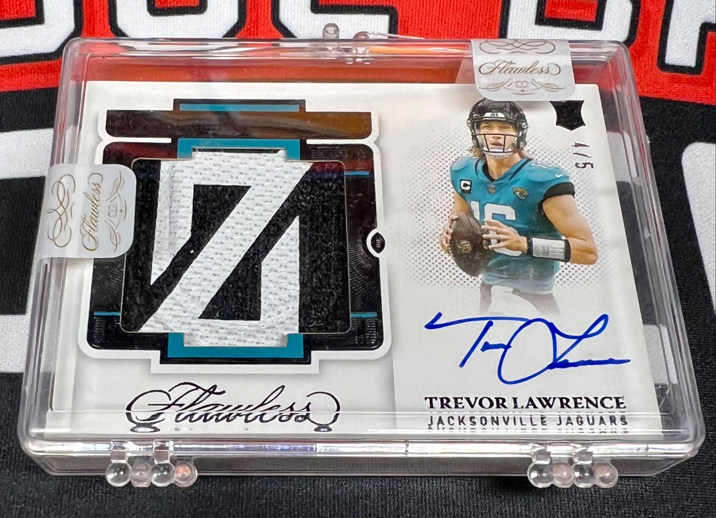 2021 Panini Flawless Trevor Lawrence RC 4/5 Adidas Cleat Patch Rookie Jags Auto