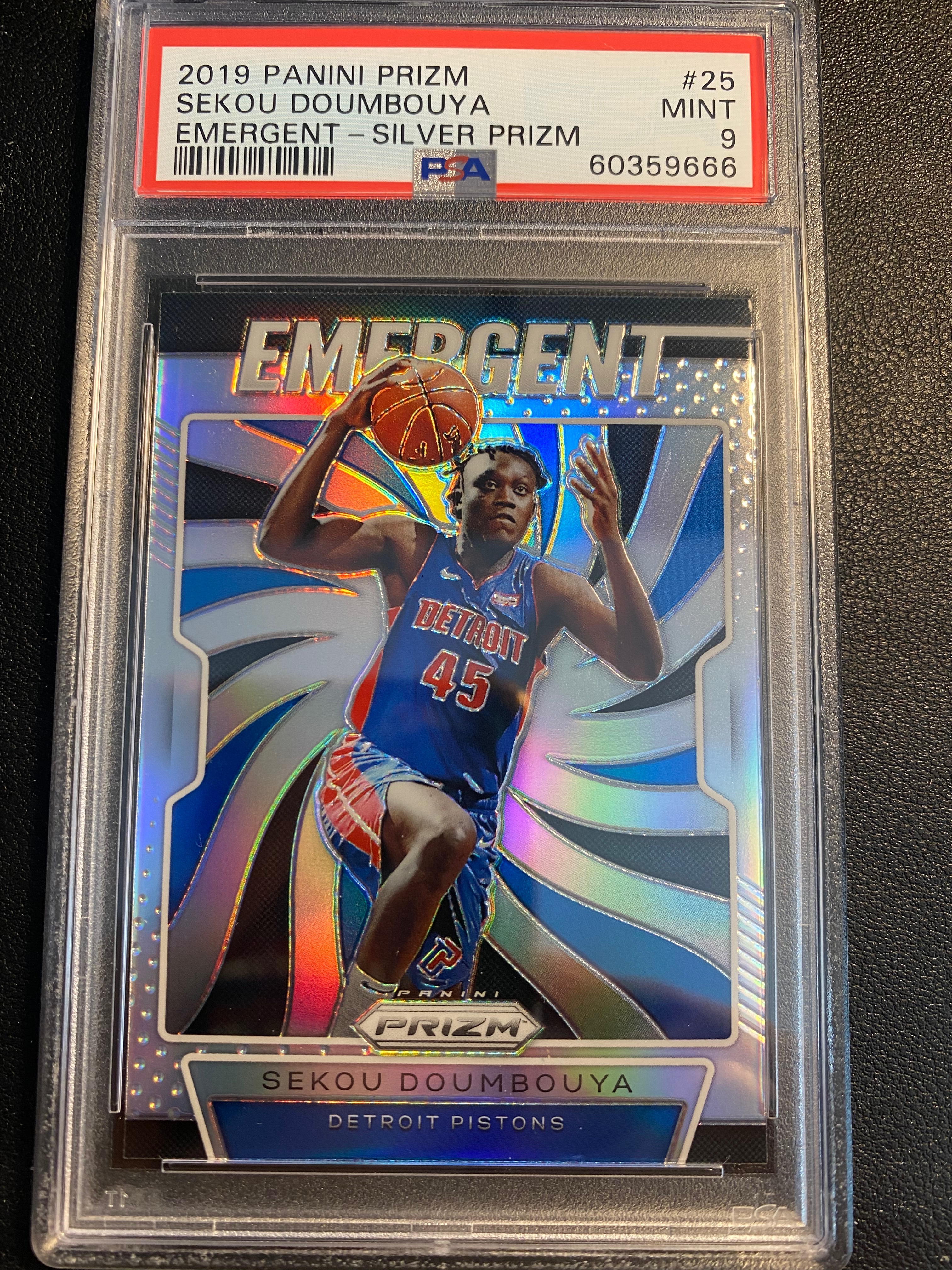 2019 Prizm Emergent Silver RC Sekou Doumbouya PSA 9