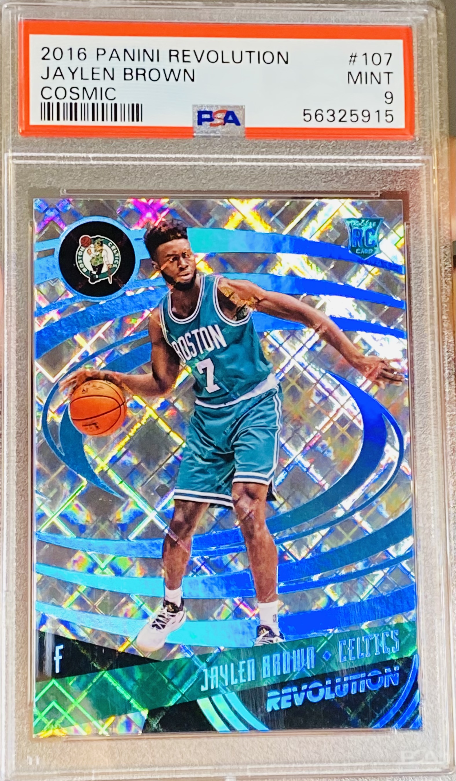 2016 Panini Revolution Jaylen Brown Rookie #107 Cosmic #’d  /100 PSA 9 Pop 12 (3 Higher)