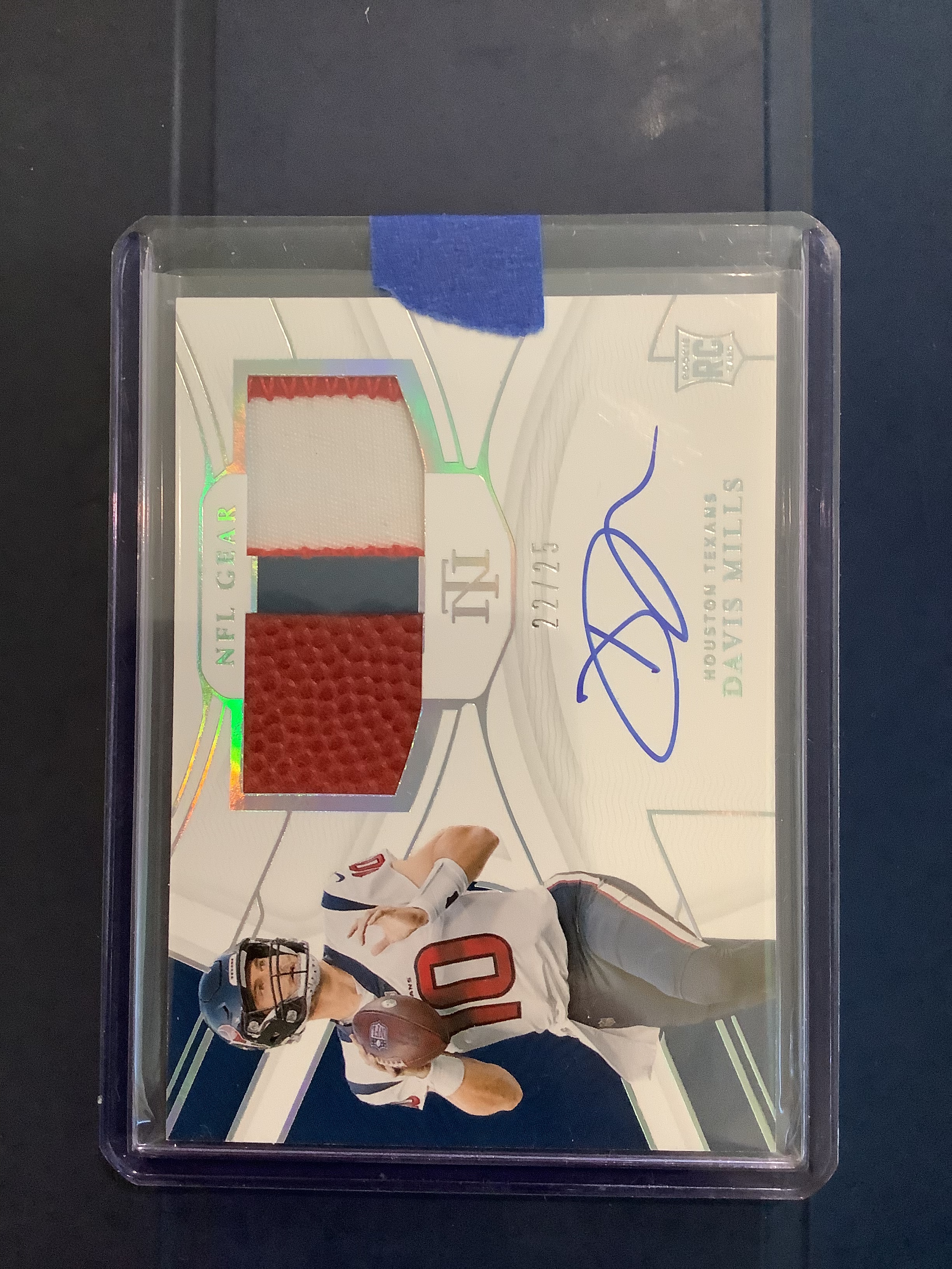 Davis Mills 2021 Panini National Treasures Dual NFL Gear Materials RPA Holo Silver RC!! 22/25!!
