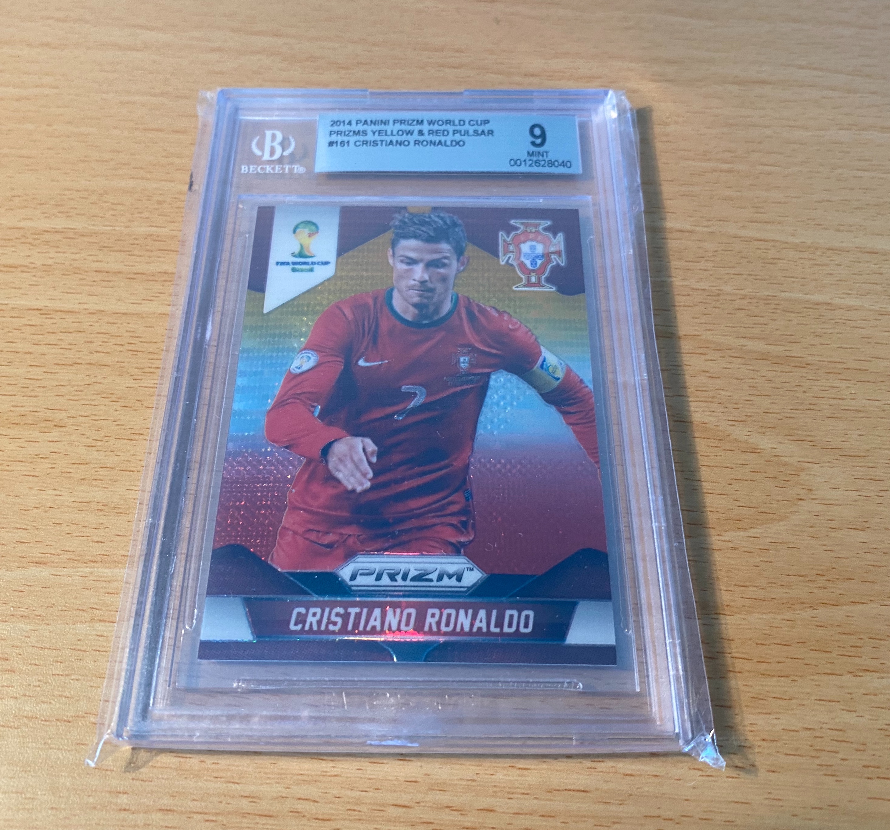 Cristiano Ronaldo 2014 Prizm World Cup Red Yellow BGS 9