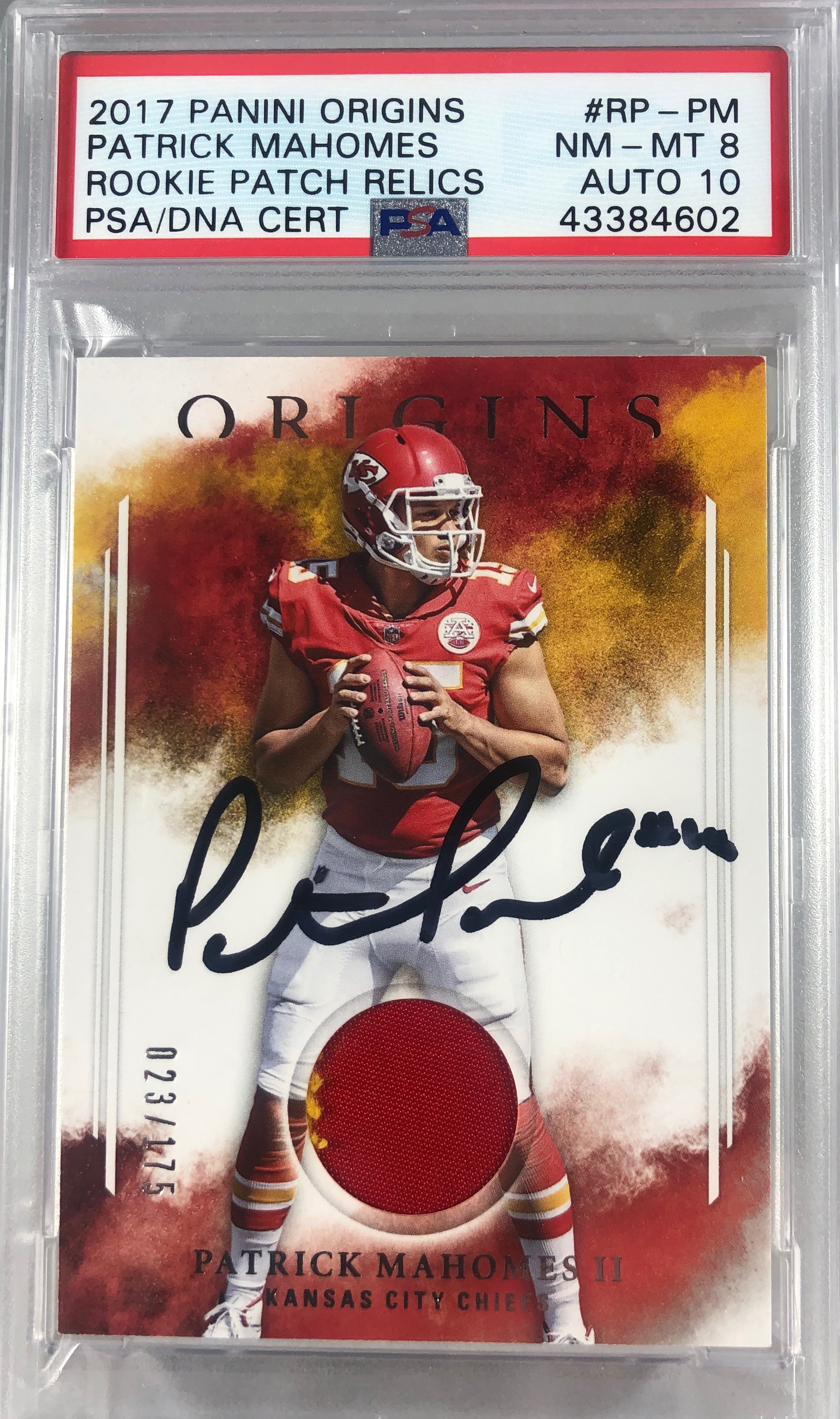 2017 Panini Origins Patrick Mahomes RPA