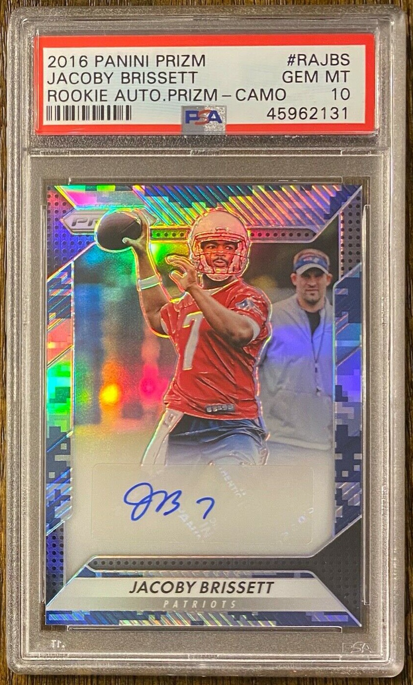 2016 PRIZM JACOBY BRISSETT ROOKIE AUTO CAMO PRIZM /25 PSA 10 GEM MINT RC