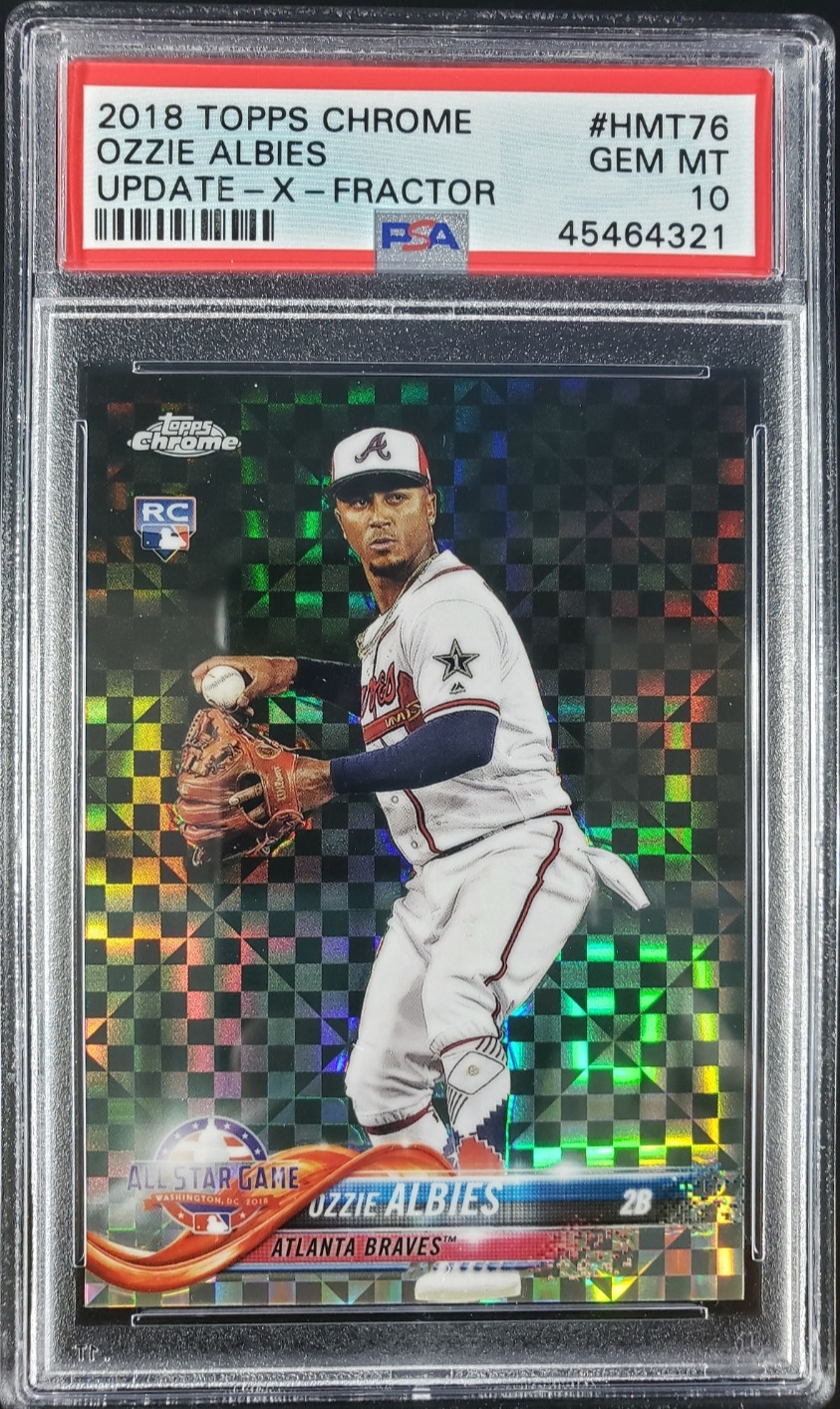 2018 Topps Chrome Update Ozzie Albies X-Fractor #66/99 PSA 10