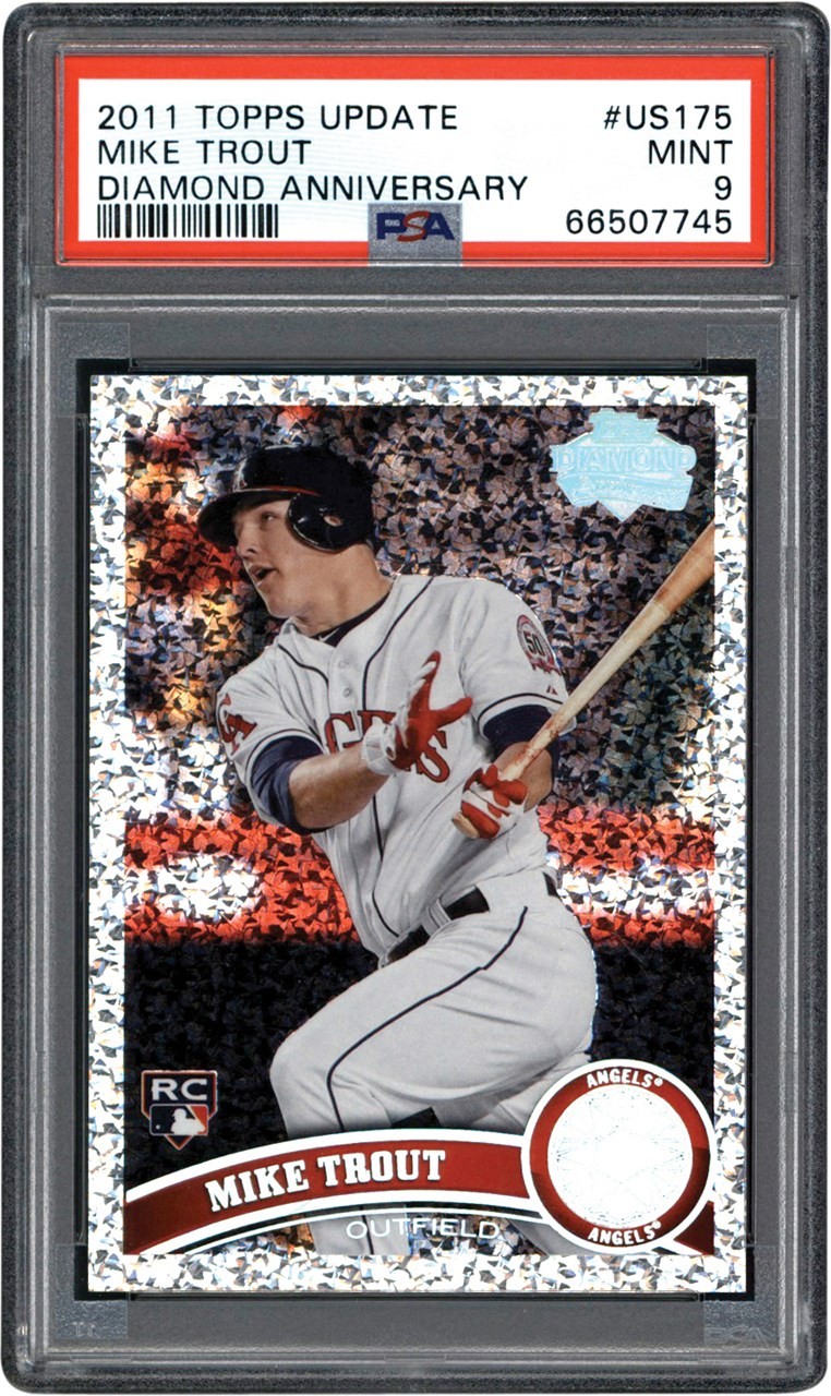 2011 topps update diamond anniversary us175 mike trout rookie card psa