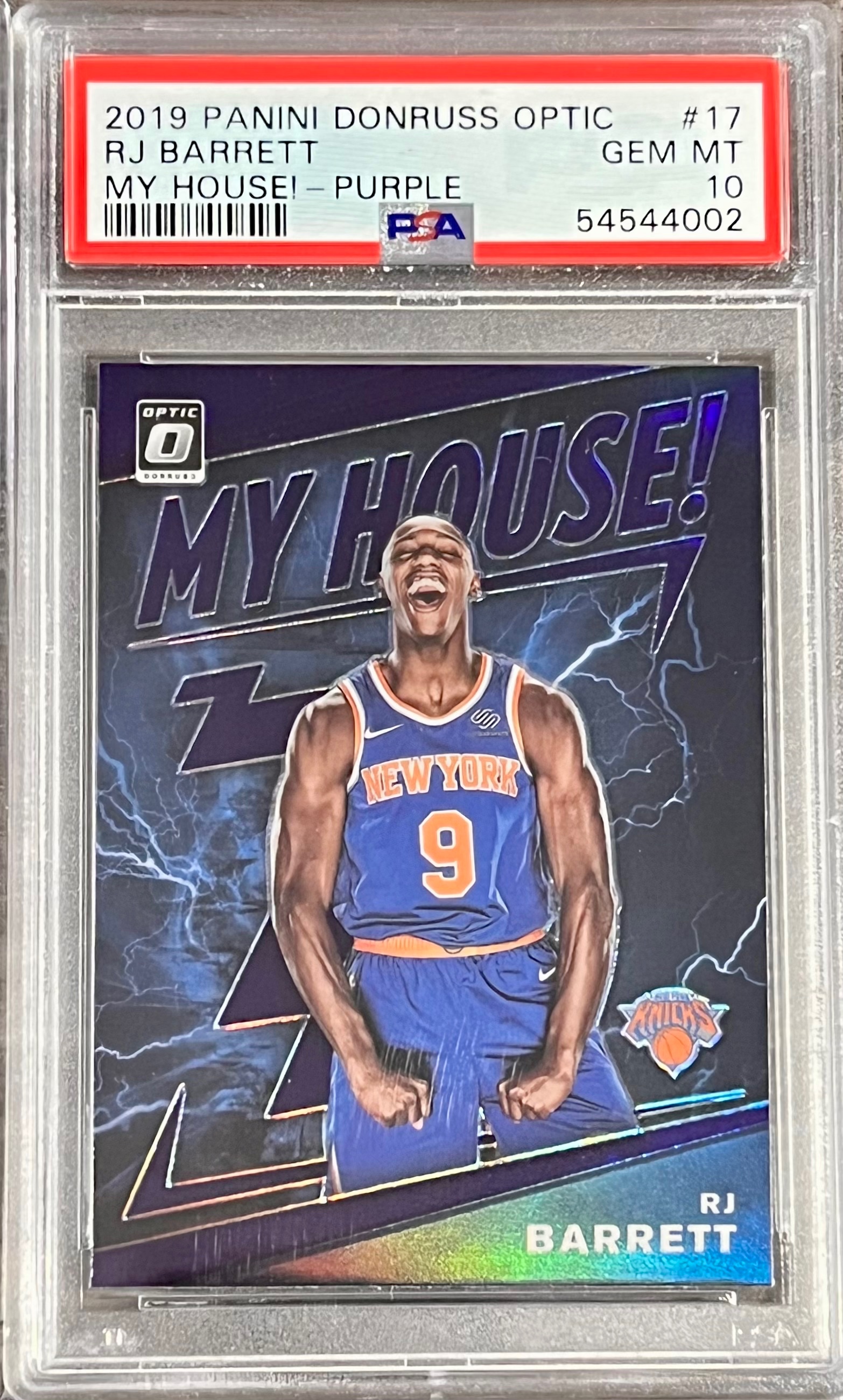 2019 RJ Barrett Panini  Donruss Optic My House! Purple #17 - PSA 10 Gem Mint