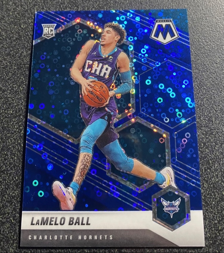 2020-21 Lamelo Ball Mosaic Fast Break Disco Blue Prizm /85 #202 Rookie RC SP