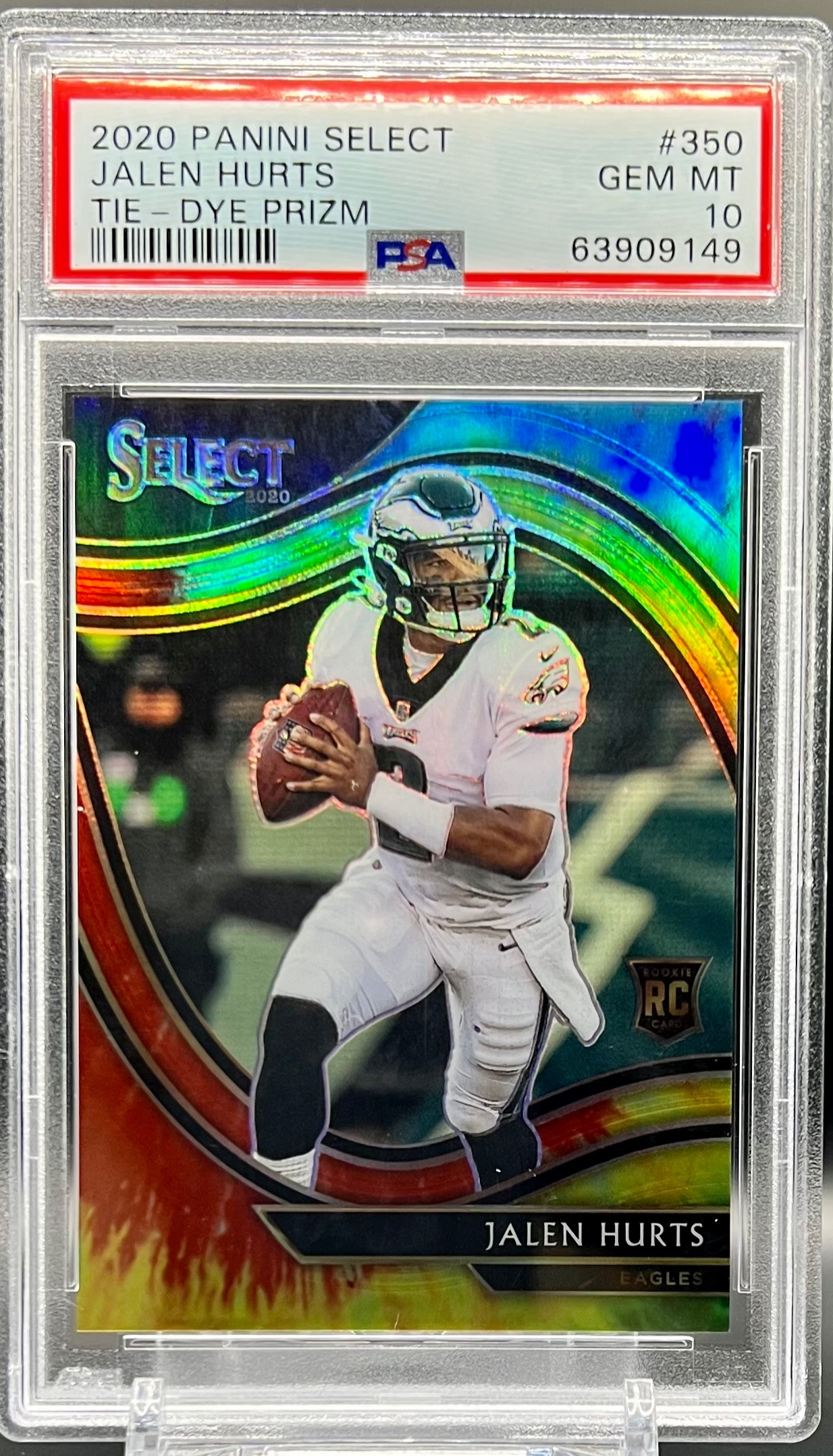 2020 Select Jalen Hurts Tie Dye Field Level /25 PSA 10