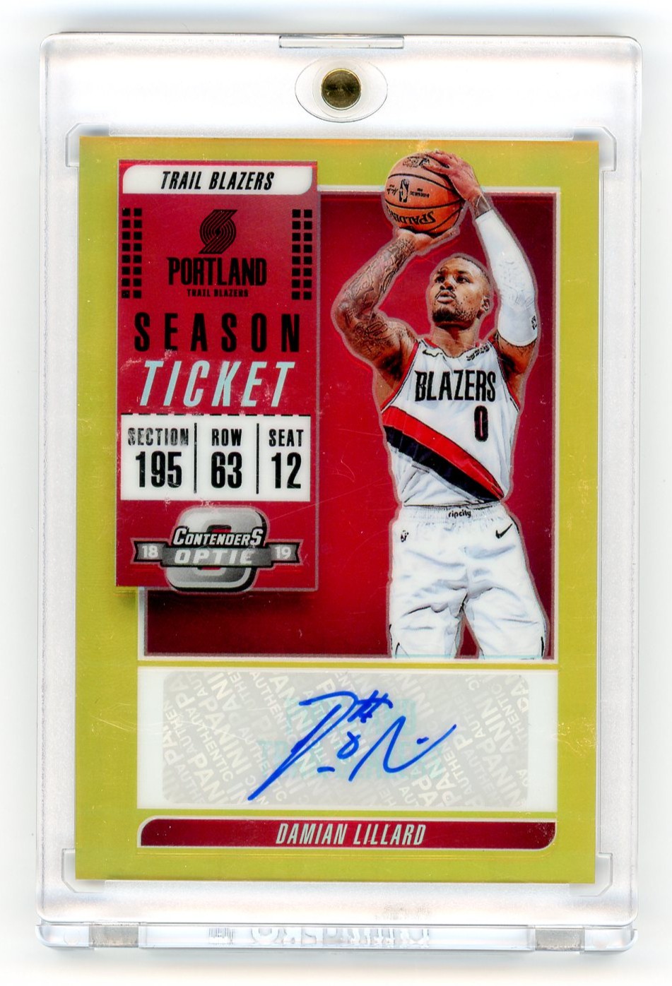 2018 Panini Contenders Optic Damian Lillard GOLD AUTO 06/10