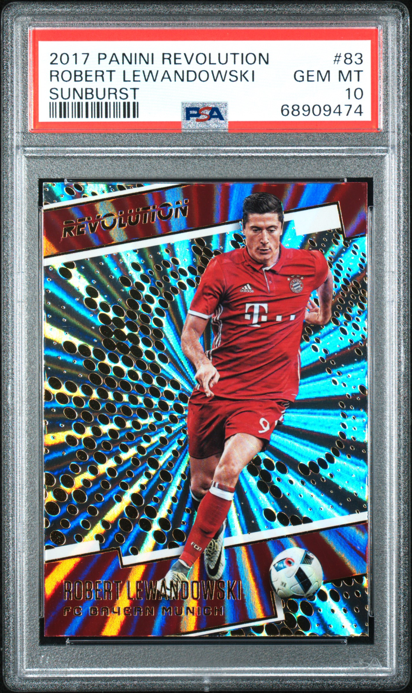 2017 Panini Revolution Robert Lewandowski Sunburst PSA 10