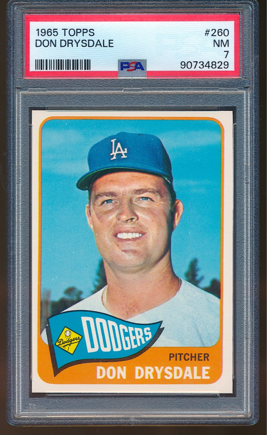 1965 Topps Don Drysdale #260 PSA 7 ++ Beautiful
