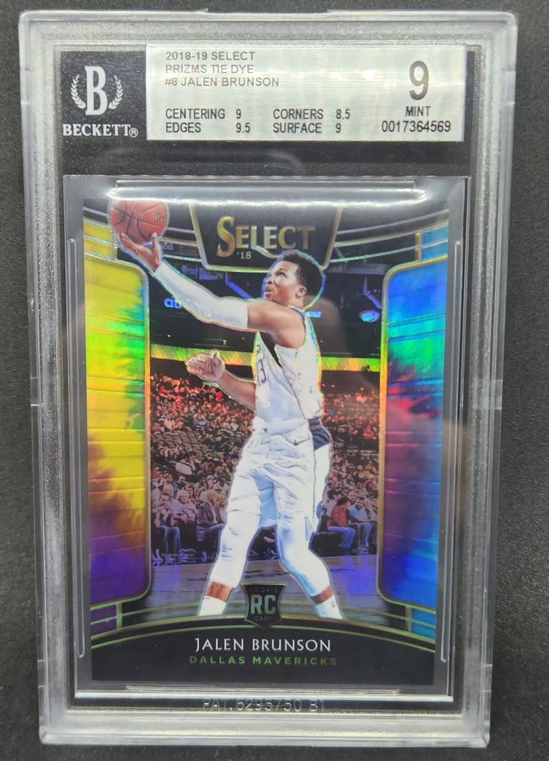 2018-19 Select Jalen Brunson Tie Dye Rookie /25 #8 Mavericks Knicks