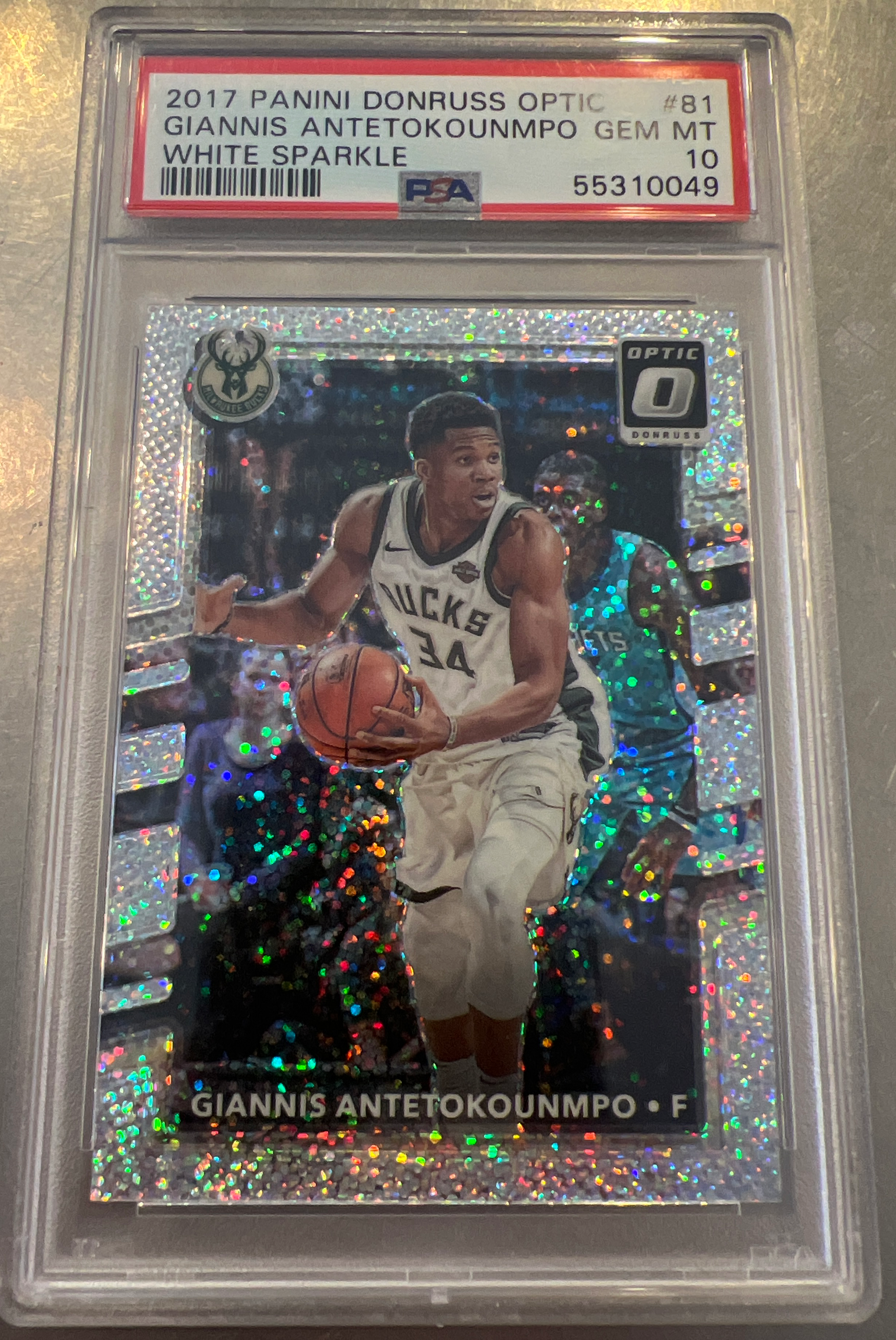 2017 optic white sparkle prizm Giannis Antetokounmpo 