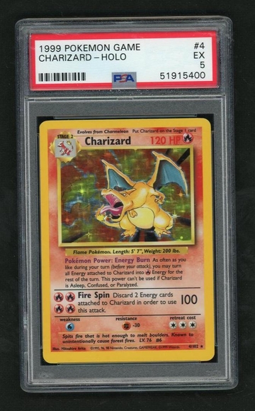 1999 Wizards of the Coast Pokemon Game 4 Charizard Holo PSA 5 EX