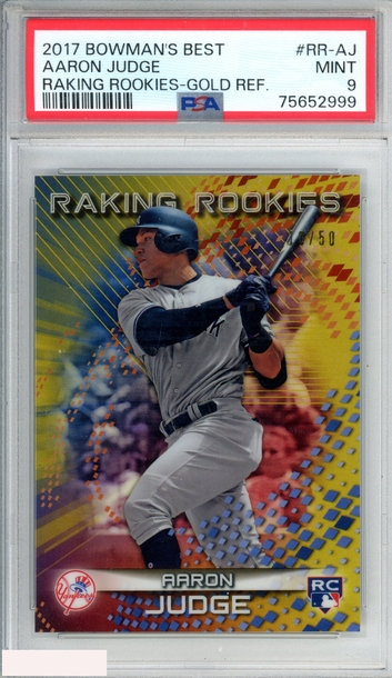 2017 BOWMANS BEST RAKING ROOKIES AARON JUDGE #RRAJ GOLD 10 OF 50 ROOKIE RC PSA 9