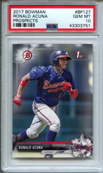 2017 Bowman Ronald Acuna #BP127 PSA Gem Mint 10