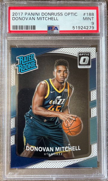 2017 Panini Donruss Optic #188 Donovan Mitchell RC Rated Rookie PSA 9