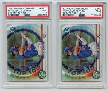 Francisco Alvarez 2020 Bowman Chrome Scouts Top 100 PSA 9 x2