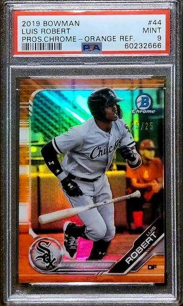 2019 LUIS ROBERT JR SSP 25/25 Bowman Chrome ORANGE REFRACTOR Prospects PSA 9 RC