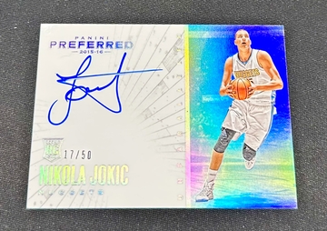 2015-16 Nikola Jokic Panini Preferred Unparalleled Silver Rookie Auto 17/50 #288 RC Autograph Holo SP