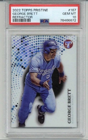 2022 TOPPS PRISTINE REFRACTOR #167 GEORGE BRETT CARD ROYALS PSA 10 LOW POP