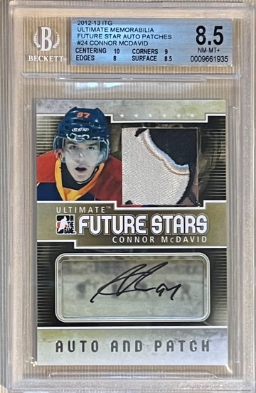 2012-13 ITG Ultimate Future Stars Connor McDavid /24 Auto Patch BGS