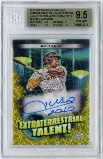 Juan Soto 2023 Topps Cosmic Chrome Extraterrestrial Talent Gold Auto /50 BGS 9.5