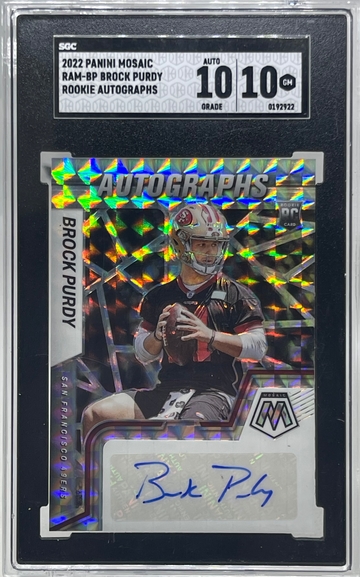 2022 Panini Mosaic Brock Purdy Rookie Auto SGC 10 AUTO 10  